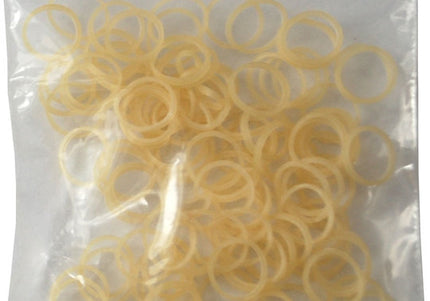 HPP Latex Rubber Bands – Transparent 0.9 cm, Durable and Flexible, 100 Pack