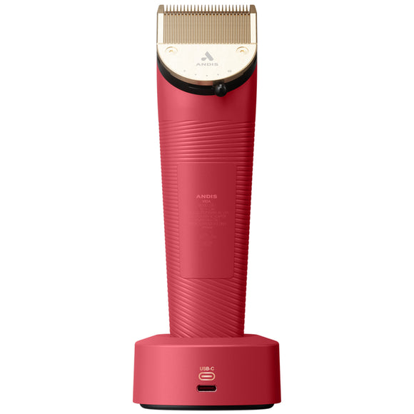 Andis Raspberry Vida Cordless Clipper – Gold Adjustable Blade, USB-C Charging, Lightweight Design