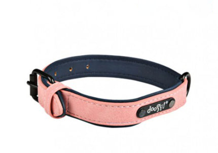Doogy Simili Sweet Eco-Leather Dog Collar – Pink, 40cm, Durable and Stylish Design