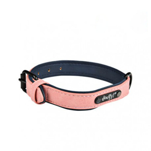 Doogy Simili Sweet Eco-Leather Dog Collar – Pink, 45cm, Durable and Stylish Design
