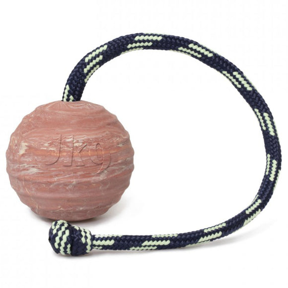Julius K9 Natural Rubber Ball with Rope – Large, Durable Interactive Toy