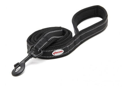 Record Atlante Lead Black – Reflective High-Quality Dog Leash, 110cm, Large Size