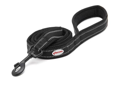 Record Atlante Lead Black – Reflective High-Quality Dog Leash, 110cm, Large Size