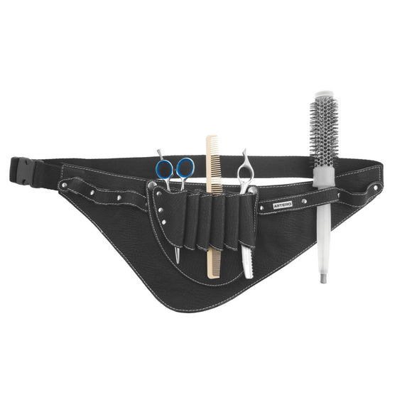 Artero Leather Grooming Belt Case – 6 Spacious Compartments, Durable and Adjustable Design