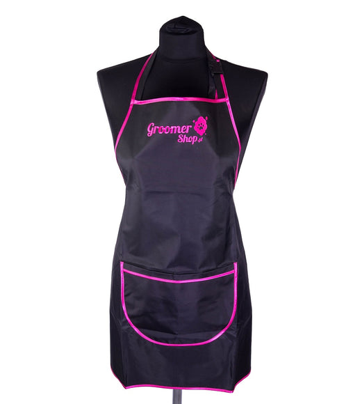 Waterproof Grooming Apron – Adjustable Design with Pocket and Pink Trim, Durable Protection