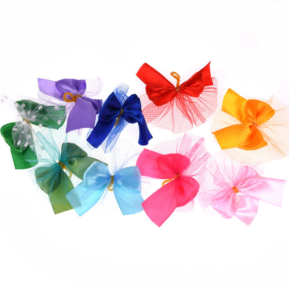 Blovi Multicolor Grooming Bows – Decorative Tulle Accents, 25 Piece Assortment