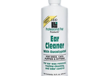 PPP Pet Ear Cleaner with Eucalyptol – Gentle Cleansing Solution, 473ml Bottle