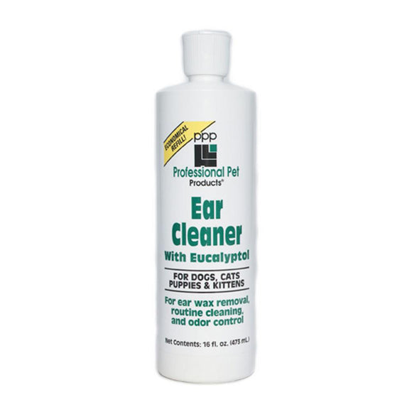 PPP Pet Ear Cleaner with Eucalyptol – Gentle Cleansing Solution, 473ml Bottle