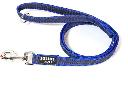 Julius K9 Color & Gray Supergrip Leash – Black, 2x120cm, Anti-Slip with Handle and Ring