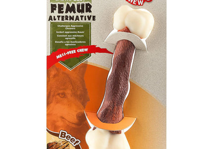 Nylabone Extreme Femur Bone Beef – Real Bone-Shaped Chew, Beef Scent, XL Durable Treat