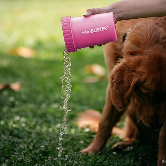 Dexas Mudbuster Paw Cleaner Medium – Silicone Cleaning Cup, Fuchsia, Easy-Use Design