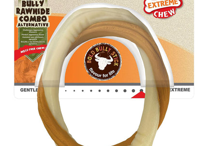 Nylabone Extreme Bully Stick Ring Medium – Durable Chew Toy with Beef Flavor, Long-Lasting