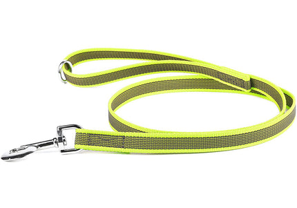 Julius K9 Color & Gray Supergrip Leash – Neon Yellow, Anti-Slip, 120cm x 14mm, Ergonomic Handle