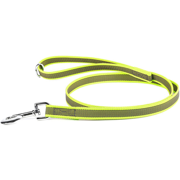 Julius K9 Color & Gray Supergrip Leash – Neon Yellow, Anti-Slip, 120cm x 14mm, Ergonomic Handle