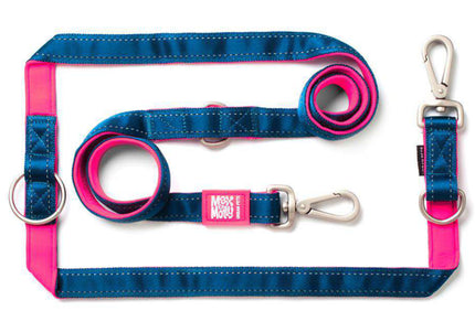 Max&Molly Matrix Pink Multi-Leash – Adjustable Reflective Dog Leash, 200cm, Small Size
