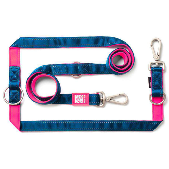 Max&Molly Matrix Pink Multi-Leash – Adjustable Reflective Dog Leash, 200cm, Small Size