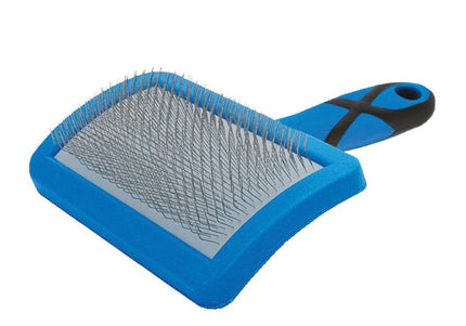 Groom Professional Soft Curved Slicker Brush – Medium, Gentle Bristles for Tangle Removal