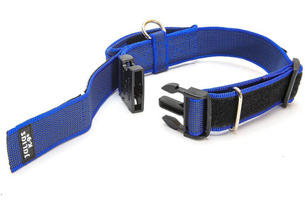 Julius K9 Color&Gray Collar with Handle – 40mm Wide, Safety Lock, Black, Durable Design