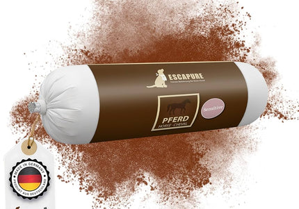 Escapure Pferd Wurst Wet Dog Food – Horse Meat Bar, 800g, Protein-Rich Recipe