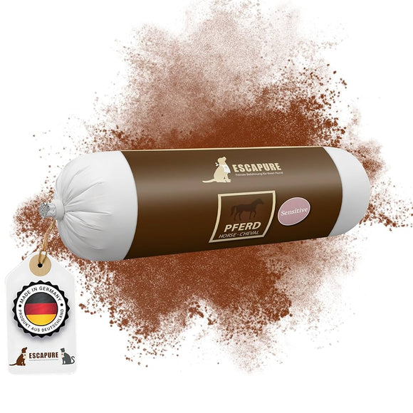 Escapure Pferd Wurst Wet Dog Food – Horse Meat Bar, 800g, Protein-Rich Recipe