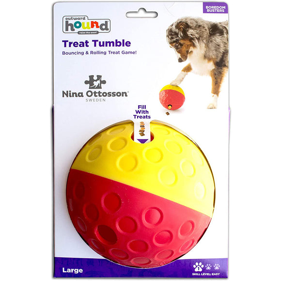 Nina Ottosson Treat Tumble Level 1 – Interactive Logic Ball, 14.6cm, Durable Puzzle Toy