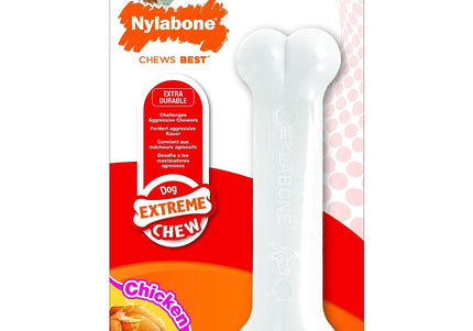 Nylabone Extreme Chew Chicken Bone – Durable XL Chew Toy with Real Chicken Flavor