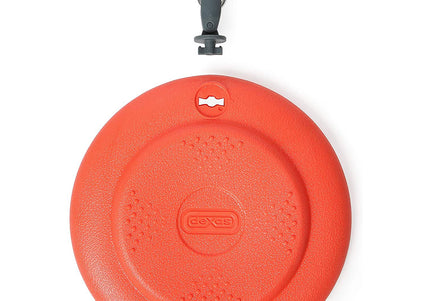 Dexas Off-Leash Frisbee Flyer – Floating Durable Dog Disc with Carabiner Attachment