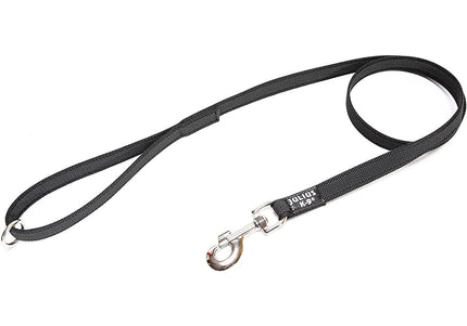 Julius K9 Color & Gray Supergrip Leash – Black, 2x120cm, Anti-Slip with Handle and Ring