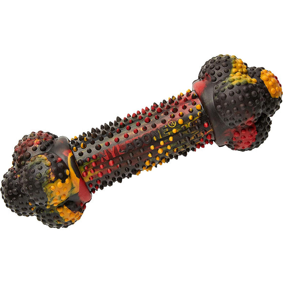 Nylabone Strong Rubber Bone – Cheese and Bacon Scented, Durable Chew Toy, Small Size