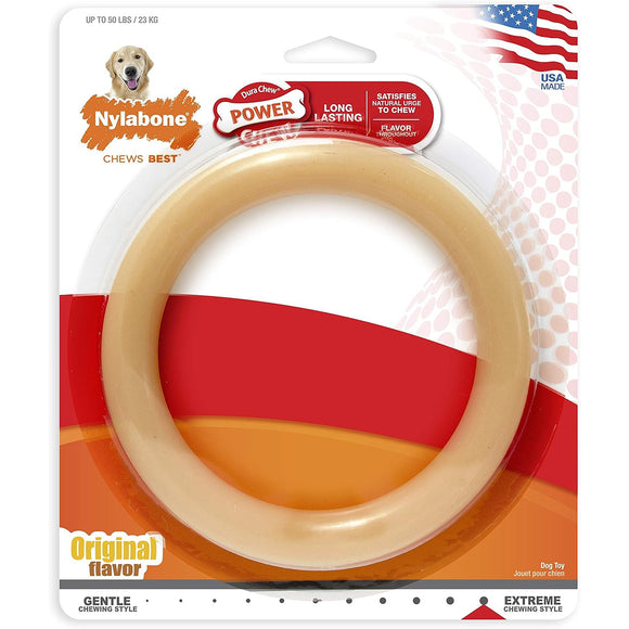 Nylabone Dura Chew Ring Original – Durable Chicken-Flavored Chew Toy, Long-Lasting Design