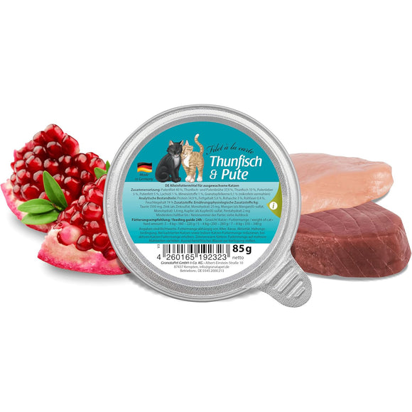 GranataPet Filet à la Carte Tuna and Turkey – Wet Cat Food Fillets in Natural Juice, 85g