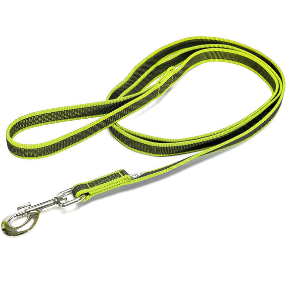 Julius K9 Color & Gray Supergrip Leash – Anti-Slip Neon Yellow, 120cm x 14mm, Ergonomic Handle