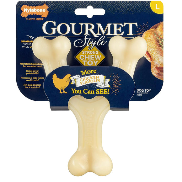 Nylabone Gourmet Wishbone Chicken Chew – Durable Dog Toy with Intense Chicken Flavor, Small Size