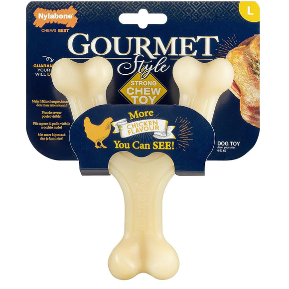 Nylabone Gourmet Wishbone Chicken Chew – Durable Dog Toy with Intense Chicken Flavor, Small Size