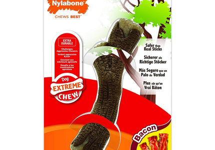 Nylabone Extreme Wooden Stick – Durable Bacon-Scented Safe Fetch Toy, Medium Size