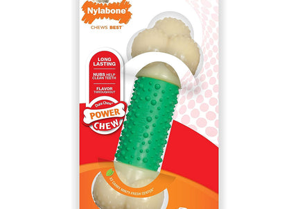 Nylabone Extreme Double Action Chew – Varied Texture, Bacon and Mint Flavor, Medium Size