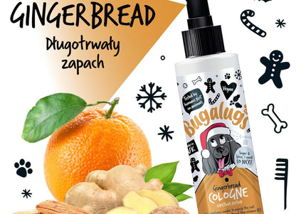 Bugalugs Gingerbread Cologne Christmas Edition 200ml – Festive Perfumed Spray with Warm Gingerbread Scent