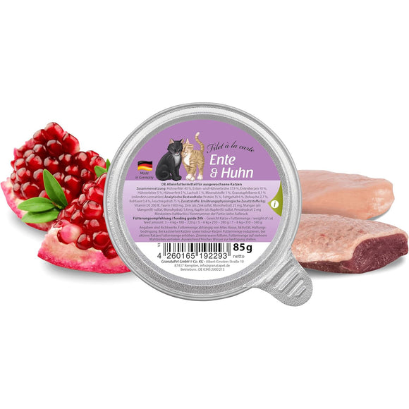 GranataPet Filet à la Carte Duck and Chicken – Wet Cat Food Fillets in Sauce, 85g