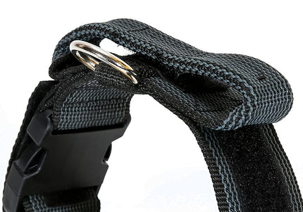 Julius K9 Color&Gray Collar with Handle – 50mm Wide, Safety Lock, Black, Durable Design