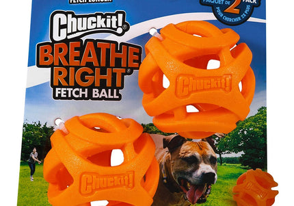 ChuckIt! Breathe Right Fetch Ball Medium – Soft Mesh Design, 2 Pack for Active Play