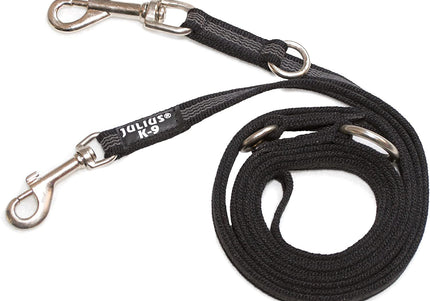 Julius K9 Color & Gray Supergrip Leash 2x220cm – Removable Anti-Slip Black Lead, Durable Design