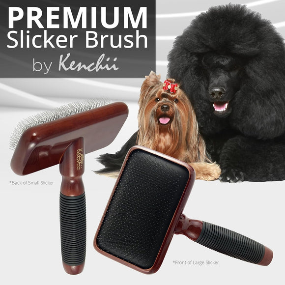 Kenchii Slicker Brush – Elegant Maple Wood Grooming Brush, Large Size, Ergonomic Design