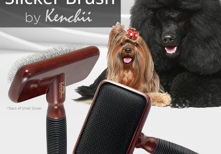 Kenchii Slicker Brush – Elegant Maple Wood Grooming Brush, Large Size, Ergonomic Design