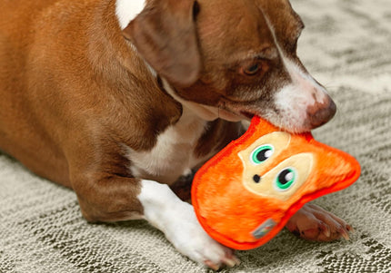 Outward Hound Durablez Fox Squeaky Toy – 16cm Unfilled Orange Plush, Durable Design