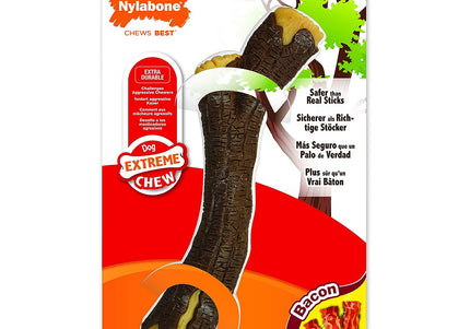 Nylabone Extreme Wooden Stick – Durable Bacon-Scented Safe Fetch Toy, Medium Size