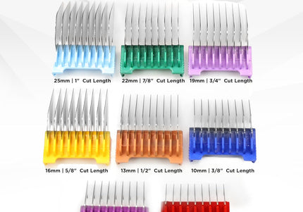 Joyzze 8 Piece Attachment Comb Set – Adjustable C-Blade Guides for Precise Clipping