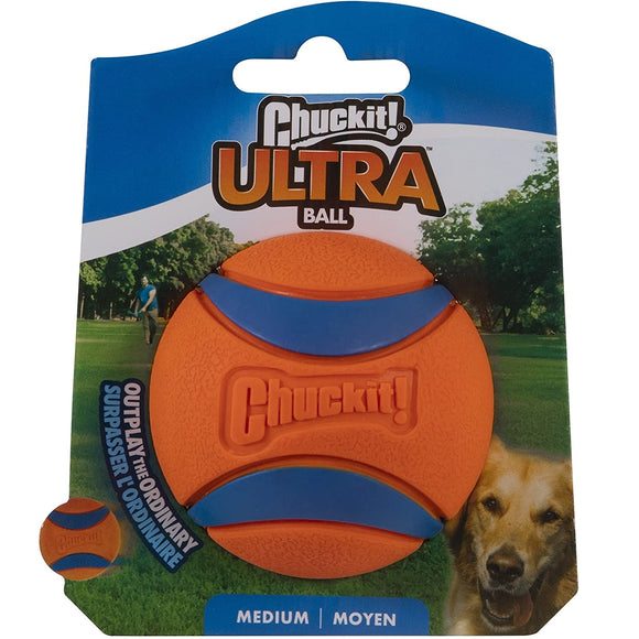 Chuckit! Ultra Ball Medium 6.4cm – Durable Bouncy Rubber Toy, Squeaker-Free Design