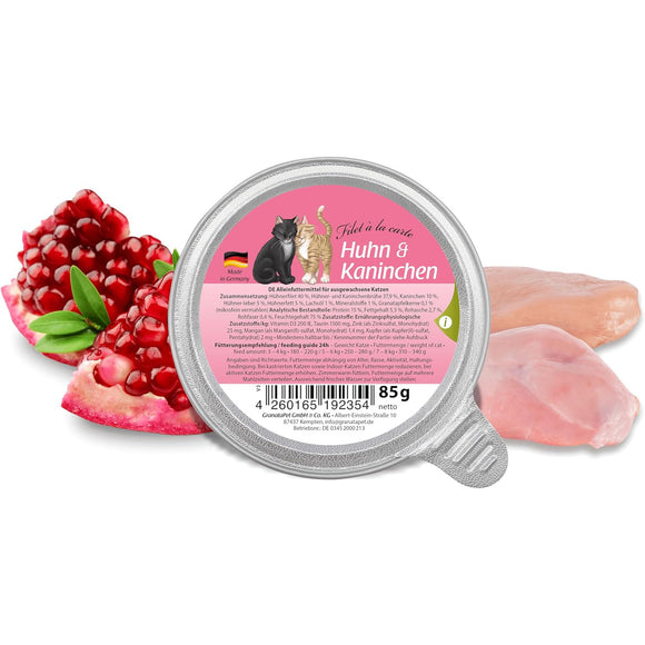 GranataPet Filet à la Carte Chicken and Rabbit Wet Cat Food – Tender Fillets in Natural Sauce, 85g