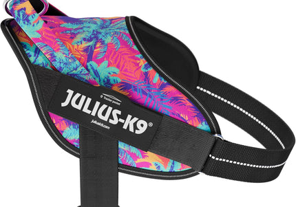 Julius-K9 Power & More Harness Vibe – Adaptive Leash Ring, Palm Tree Pattern, XS Size
