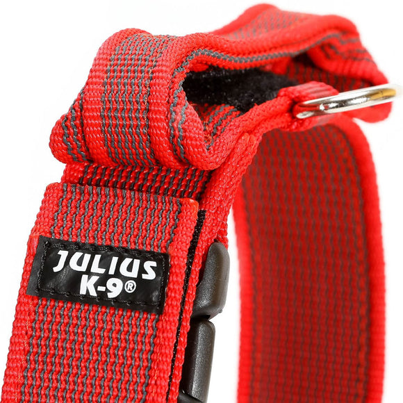 Julius K9 Color&Gray Collar with Handle – 40mm Wide, Safety Lock, Black, Durable Design